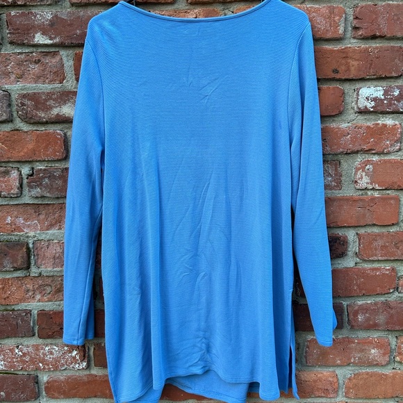 J. Jill Wearever Collection Women's Blue Long Sleeve Ribbed Tunic Top Large - Picture 3 of 7